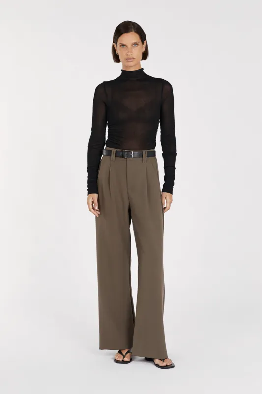 CONSTANCE BLACK LONG SLEEVE KNIT TOP sold by Dissh