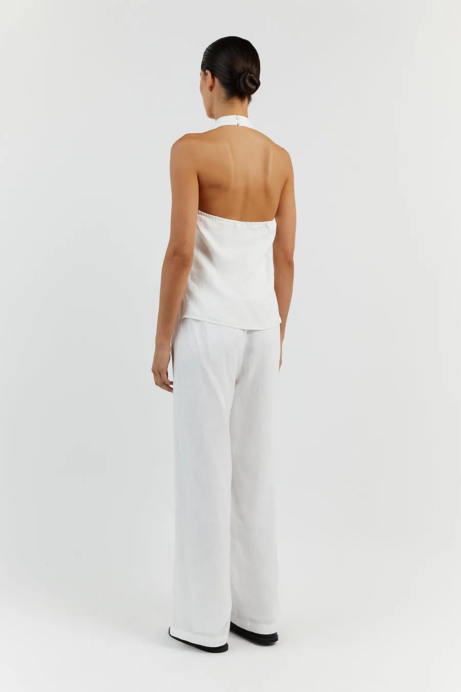 ZOEY WHITE LINEN ASYM TOP sold by Dissh product image thumbnail 4