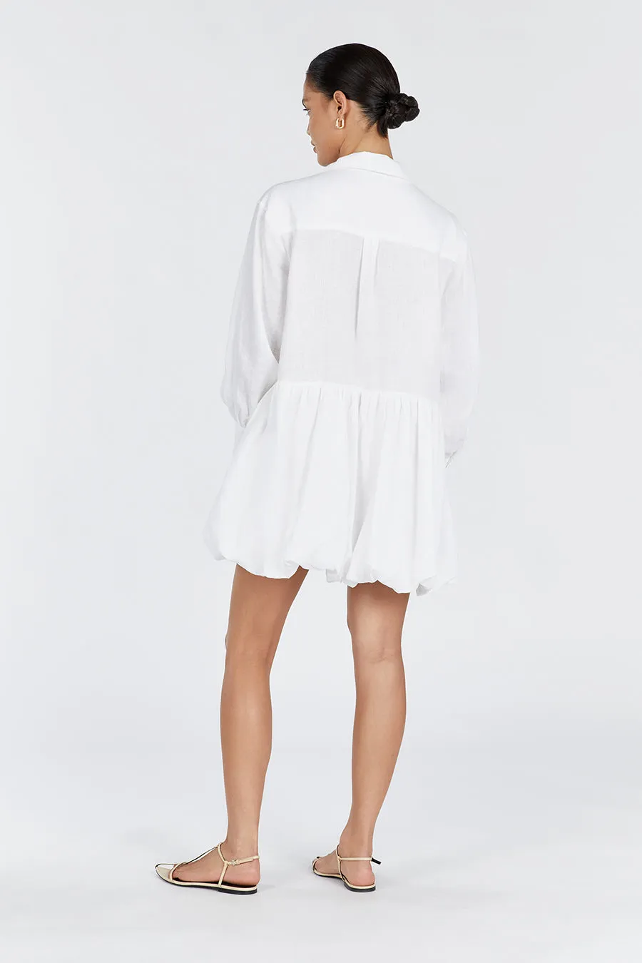 VIOLET WHITE LINEN MINI DRESS sold by Dissh product image thumbnail 4