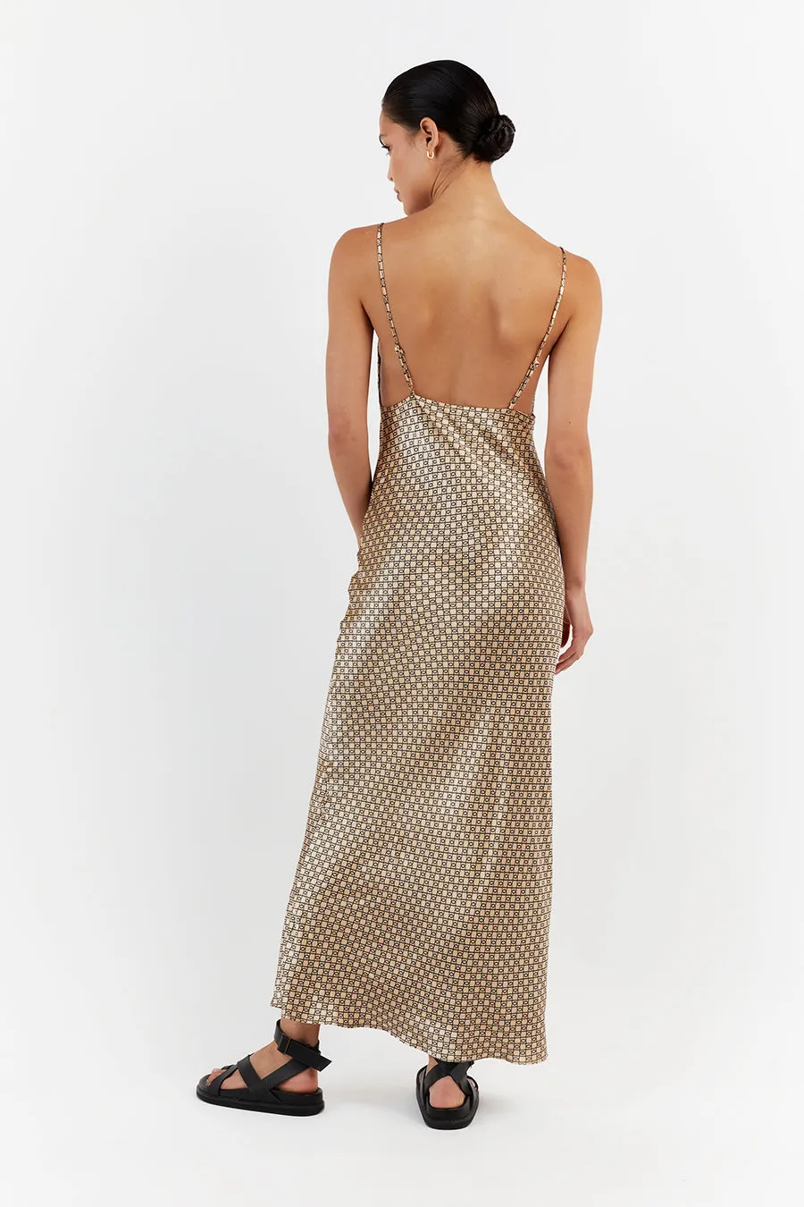 LOU SWIRL SATIN MAXI DRESS sold by Dissh product image thumbnail 4