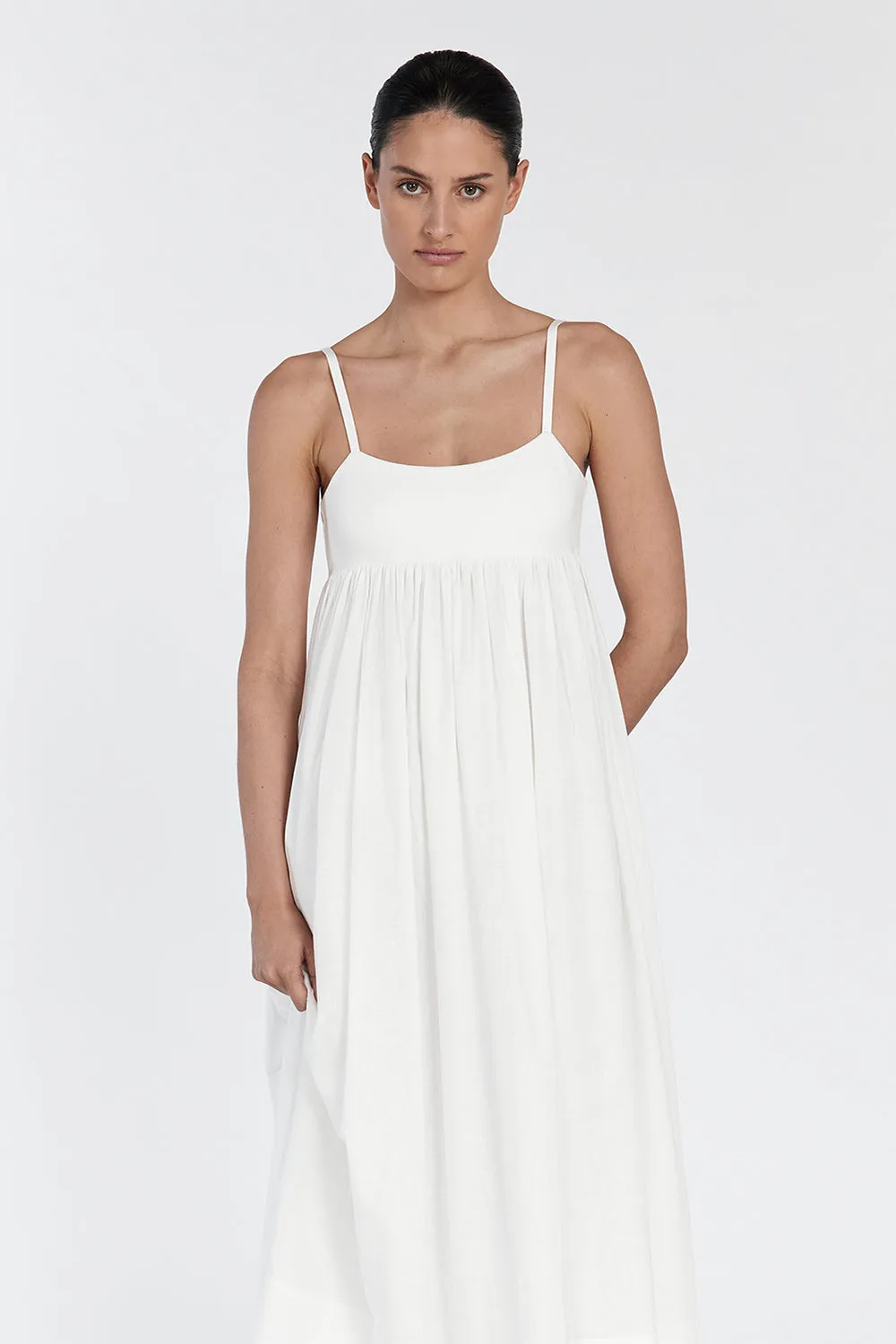 MAEVE WHITE MIDI DRESS sold by Dissh product image thumbnail 3