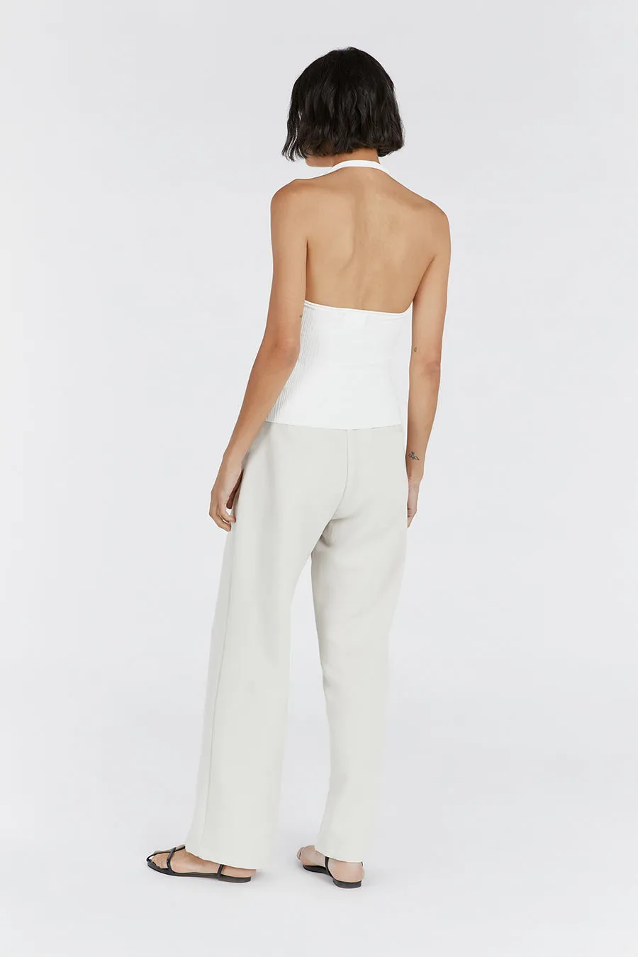 EDDISON OFF WHITE KNIT HALTER TOP sold by Dissh product image thumbnail 4