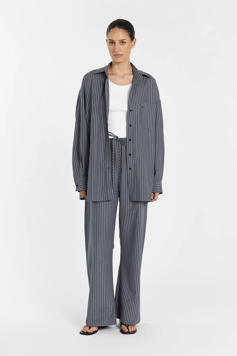 MASON SLATE STRIPE OVERSIZED SHIRT sold by Dissh product image thumbnail 2
