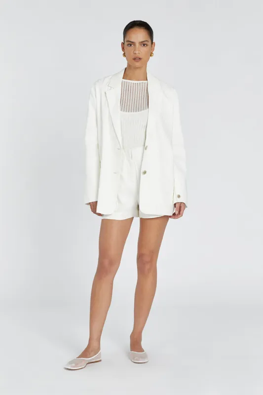 SLOAN WHITE LINEN BLEND WHITE BLAZER sold by Dissh