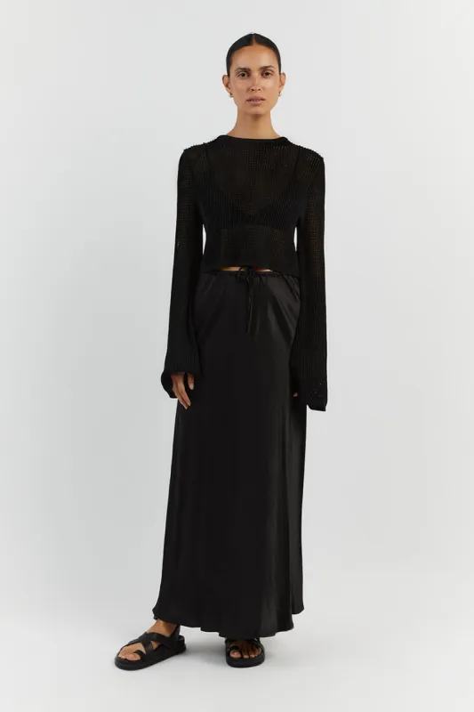 OPHELIA BLACK LONG SLEEVE CROP sold by Dissh