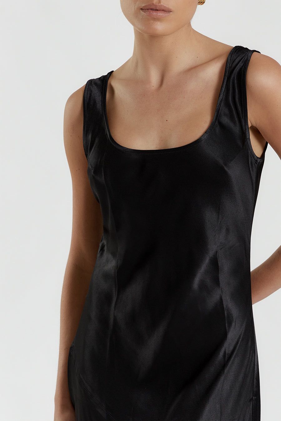 LEA BLACK SATIN MAXI DRESS sold by Dissh product image thumbnail 5