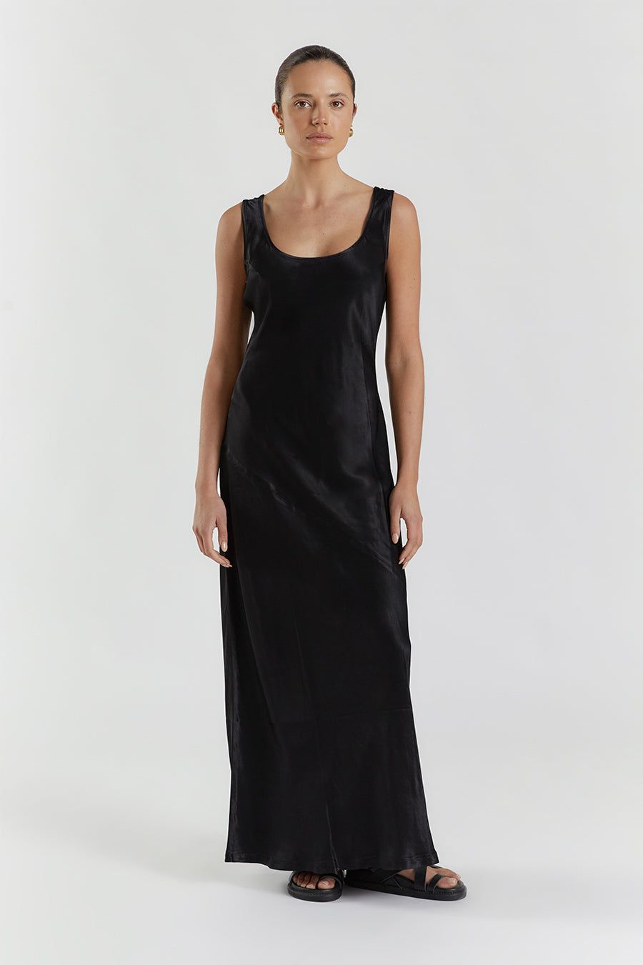 LEA BLACK SATIN MAXI DRESS sold by Dissh product image thumbnail 2