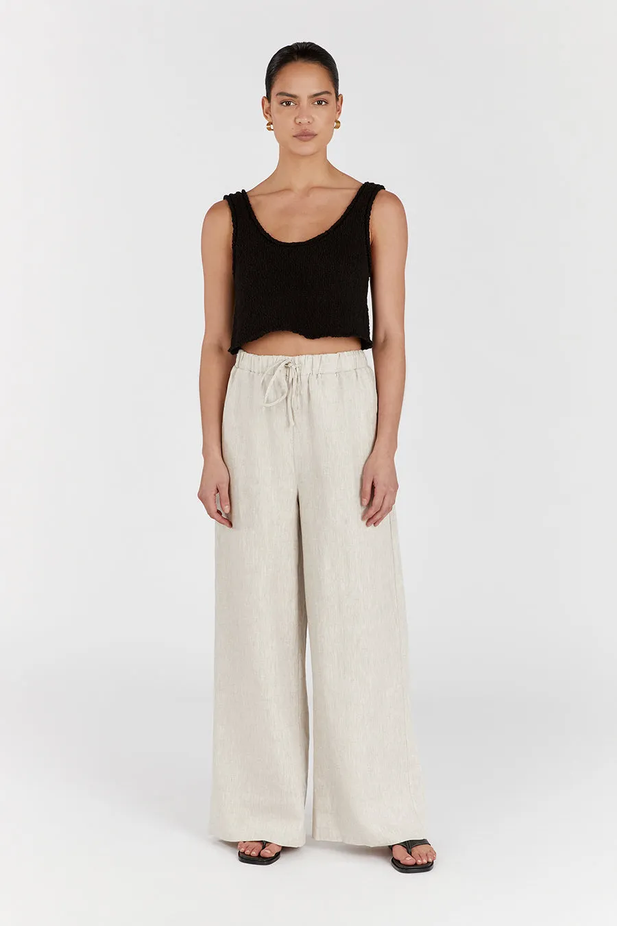 GINA NATURAL LINEN WAIST PANT sold by Dissh
