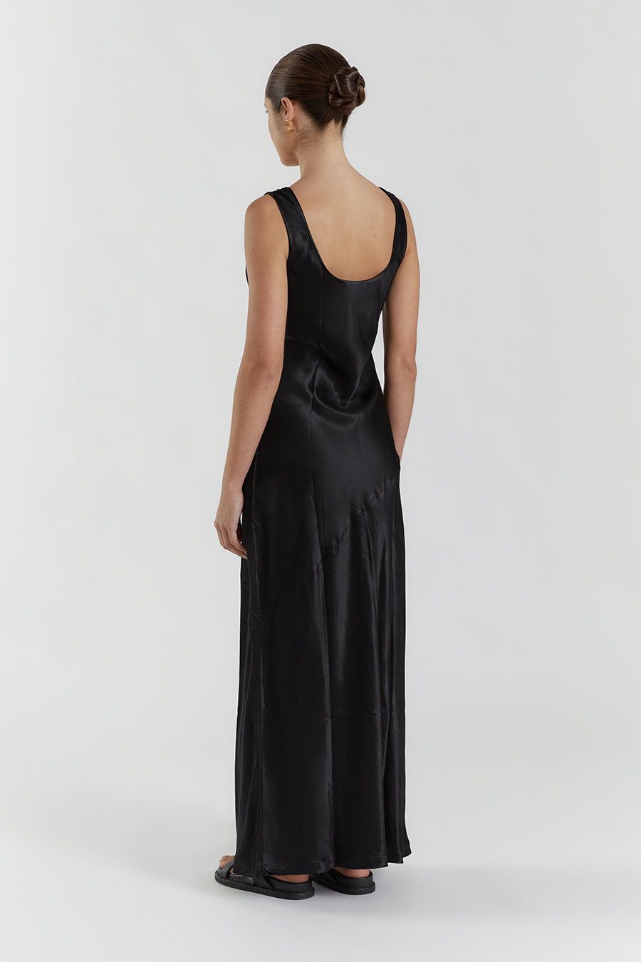 LEA BLACK SATIN MAXI DRESS sold by Dissh product image thumbnail 4