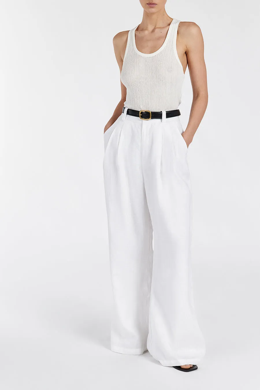 HOLDEN WHITE LINEN PANT sold by Dissh product image thumbnail 3