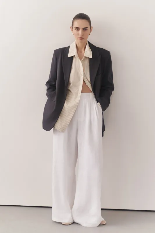 HOLDEN WHITE LINEN PANT sold by Dissh
