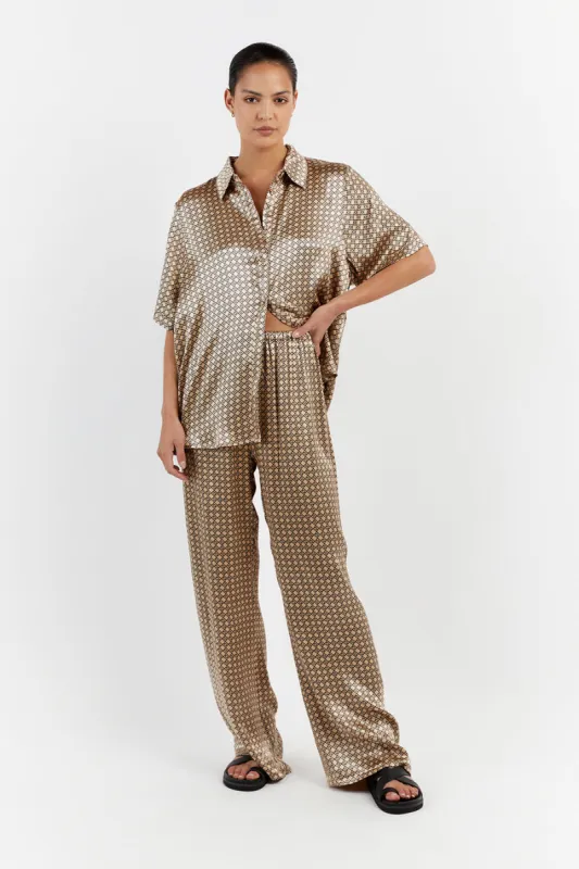 LOU SWIRL SATIN DRAWSTRING PANT sold by Dissh