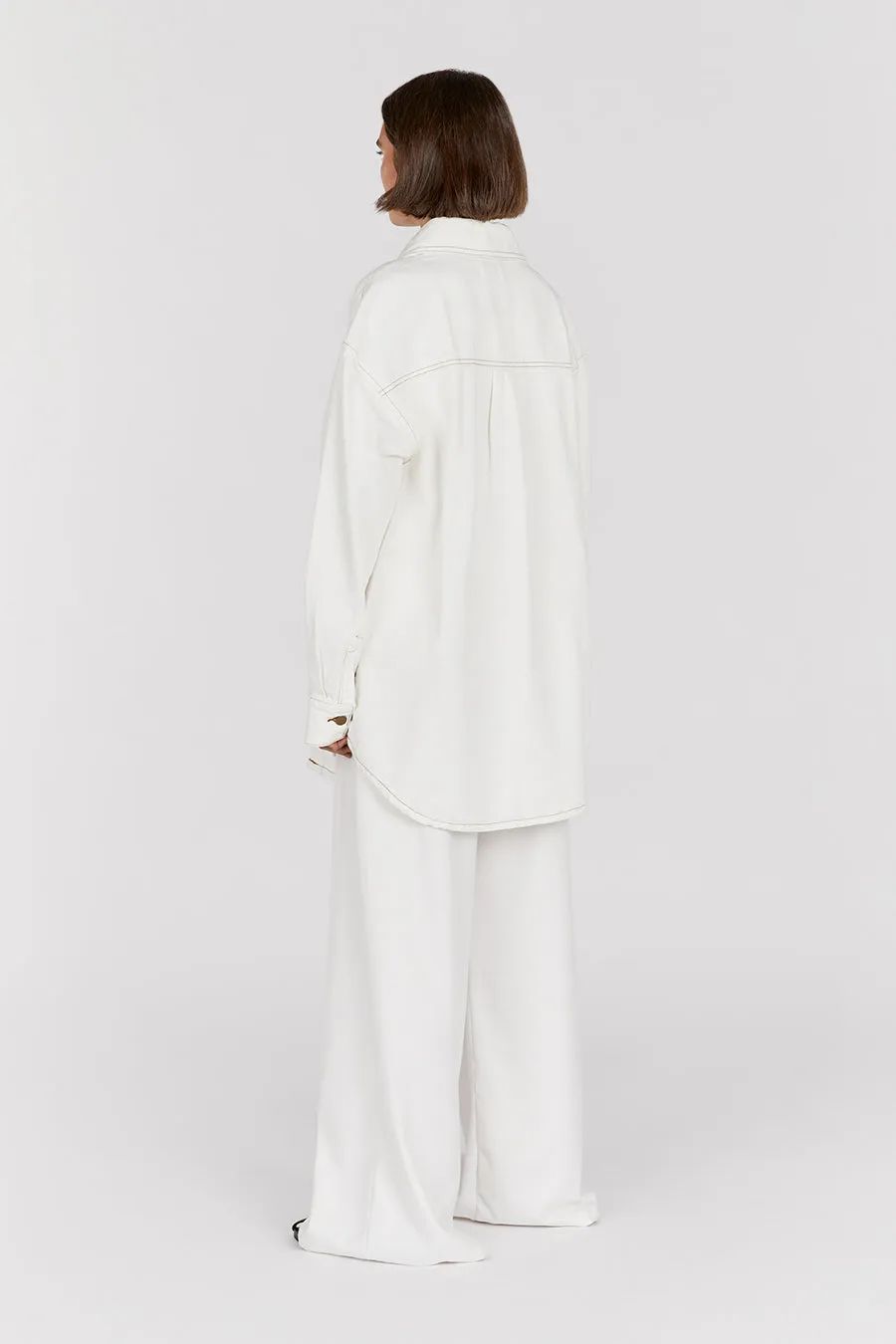 KALLEN OFF WHITE DENIM SHACKET sold by Dissh product image thumbnail 4