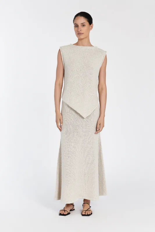 ALTHEA STONE ASYM KNIT TOP sold by Dissh