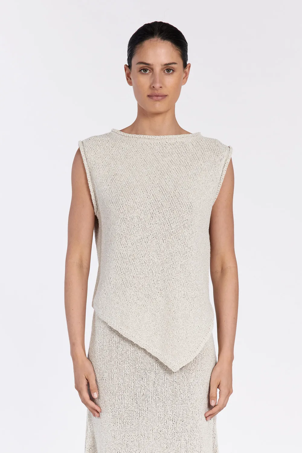 ALTHEA STONE ASYM KNIT TOP sold by Dissh product image thumbnail 2