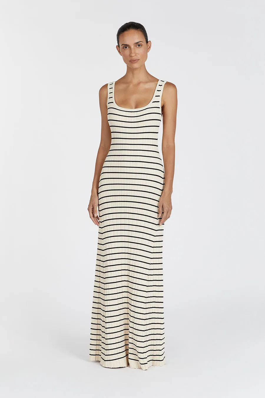 BILLIE BUTTER STRIPE MIDI DRESS sold by Dissh