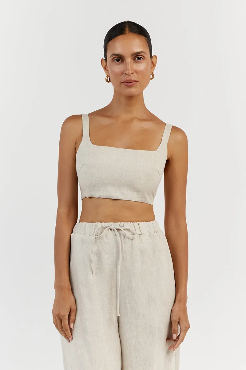 PENNY NATURAL LINEN CROP TOP sold by Dissh product image thumbnail 2