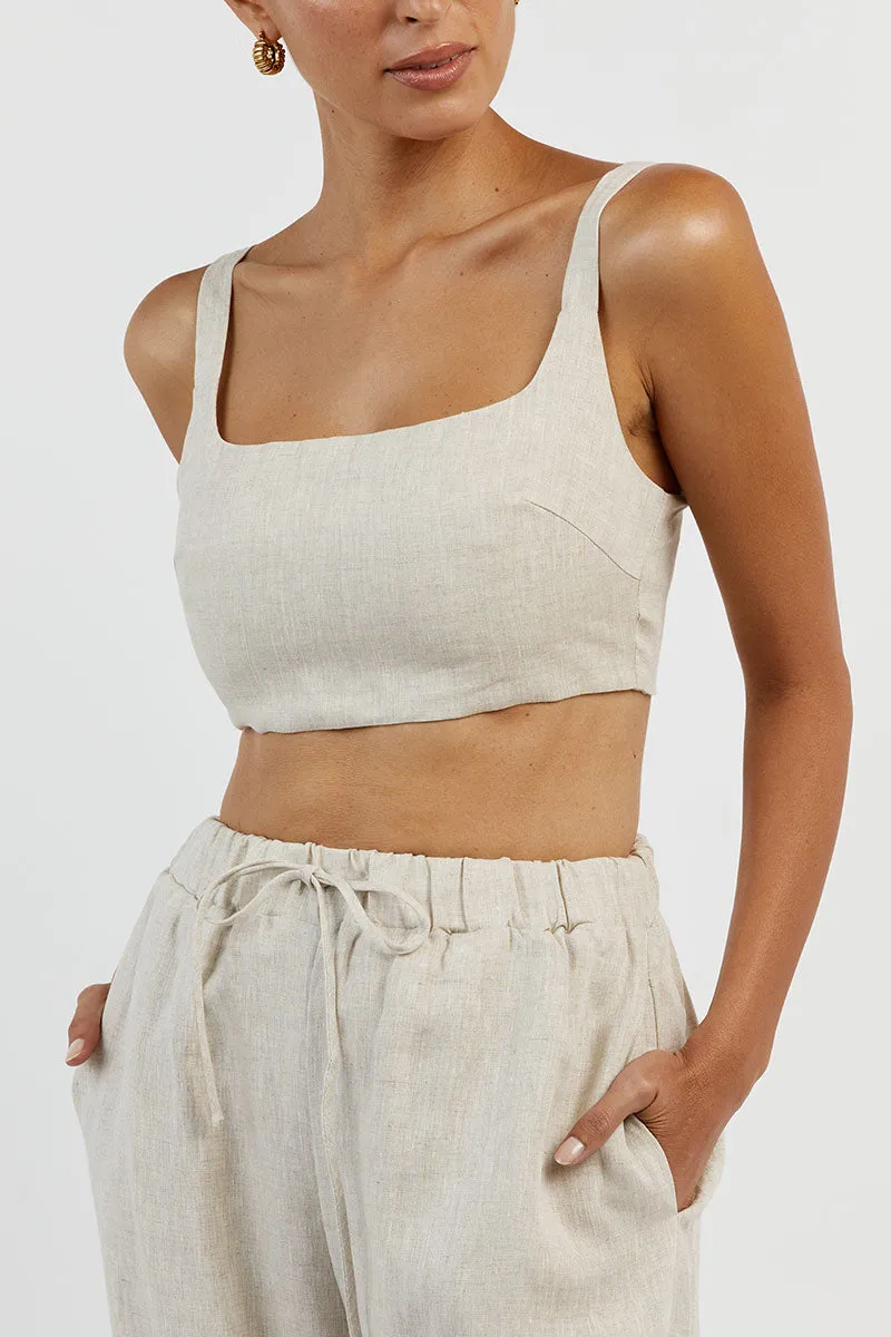 PENNY NATURAL LINEN CROP TOP sold by Dissh product image thumbnail 5
