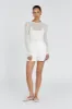 SLOAN WHITE LINEN BLEND SHORT sold by Dissh