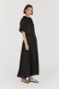 FRANNIE BLACK LINEN SHIRT DRESS sold by Dissh