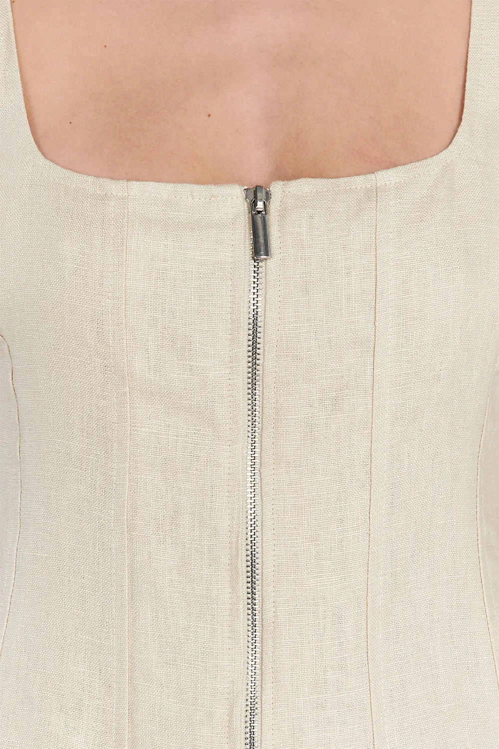 HARRIET SAND LINEN MINI DRESS sold by Dissh product image thumbnail 5