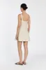 HARRIET SAND LINEN MINI DRESS sold by Dissh