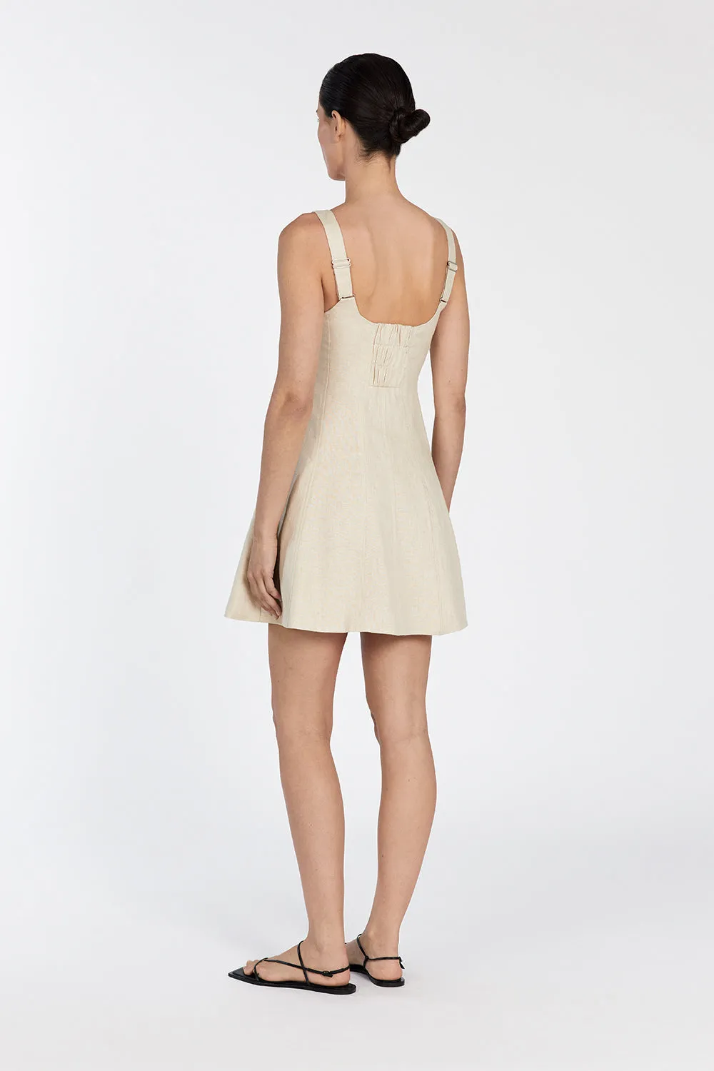 HARRIET SAND LINEN MINI DRESS sold by Dissh product image thumbnail 4