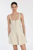 HARRIET SAND LINEN MINI DRESS sold by Dissh