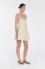 HARRIET SAND LINEN MINI DRESS sold by Dissh