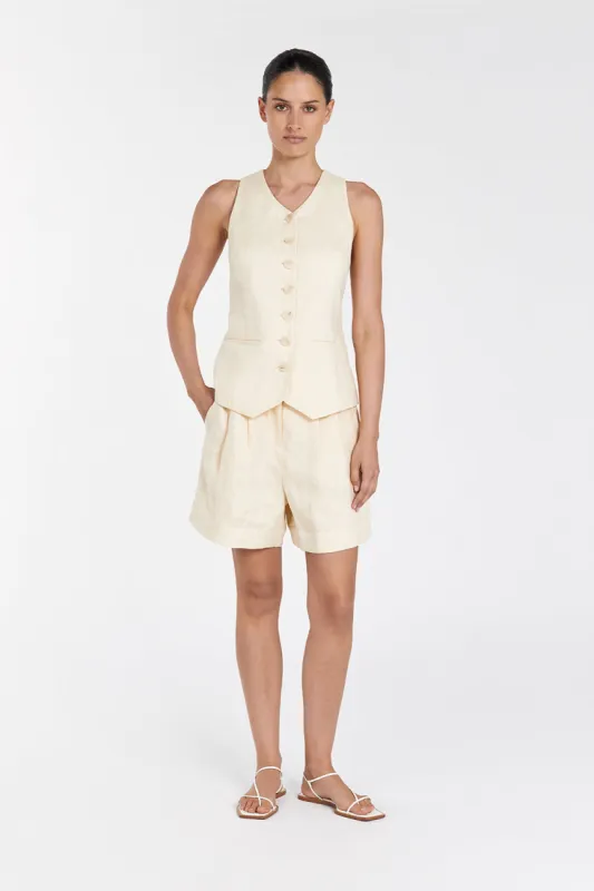 ALONDRA LEMON LINEN VEST sold by Dissh