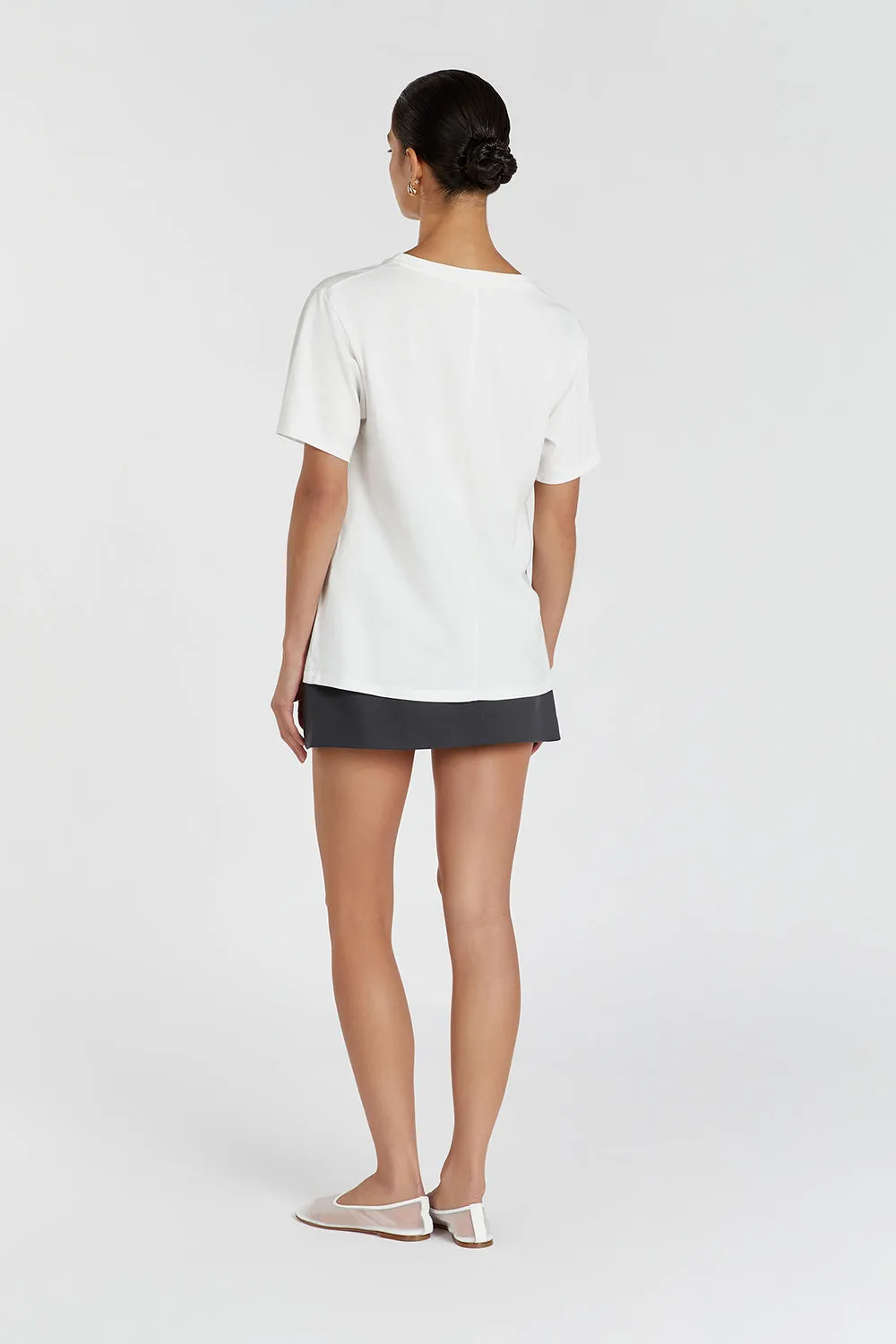 CHARLOTTE OFF WHITE CREW NECK TEE sold by Dissh product image thumbnail 4