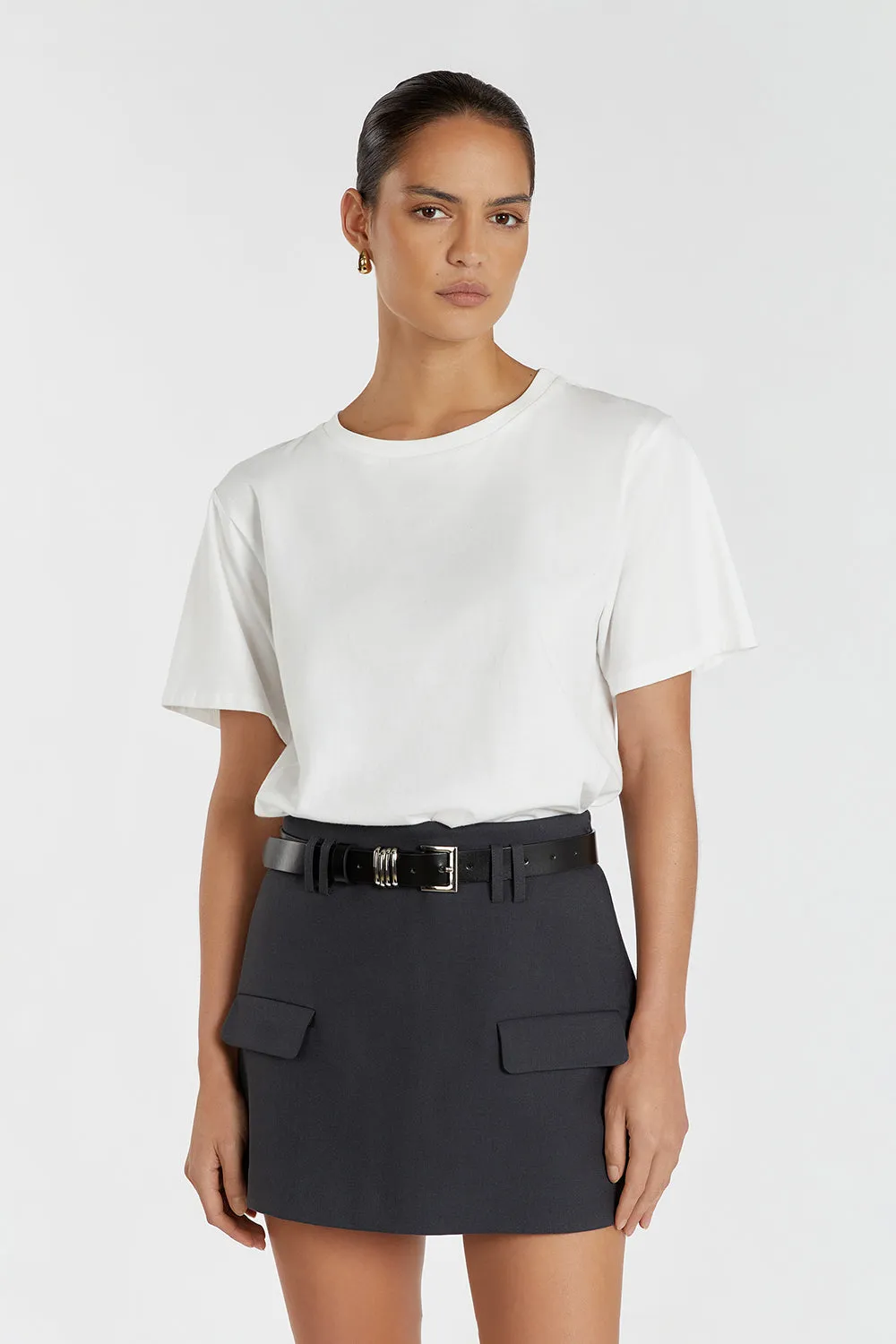 CHARLOTTE OFF WHITE CREW NECK TEE sold by Dissh product image thumbnail 2