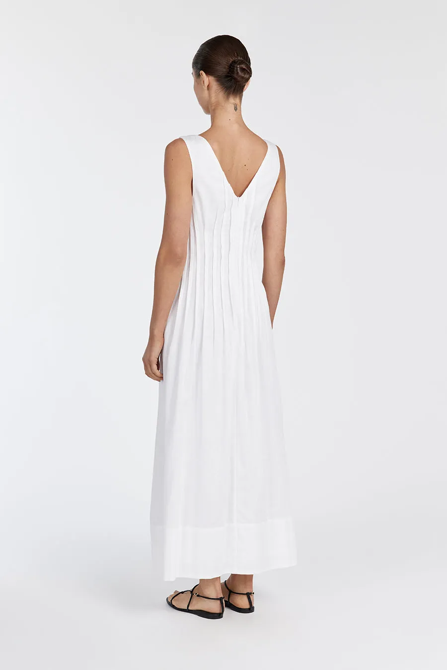 MANA WHITE LINEN MIDI DRESS sold by Dissh product image thumbnail 5