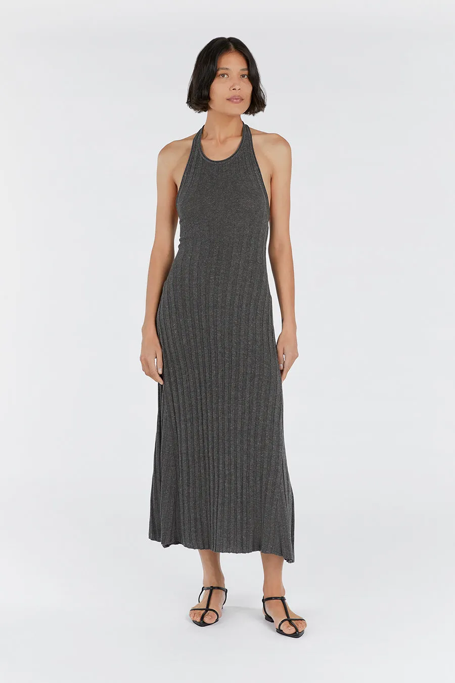 GOLDIE SLATE MARLE HALTER MIDI DRESS sold by Dissh