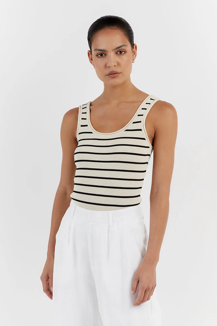 BILLIE BUTTER STRIPE KNIT TANK sold by Dissh product image thumbnail 2