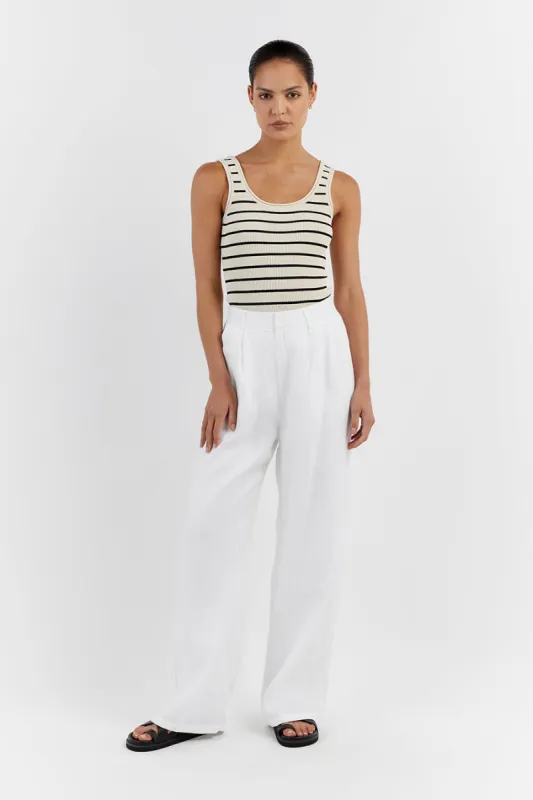BILLIE BUTTER STRIPE KNIT TANK sold by Dissh