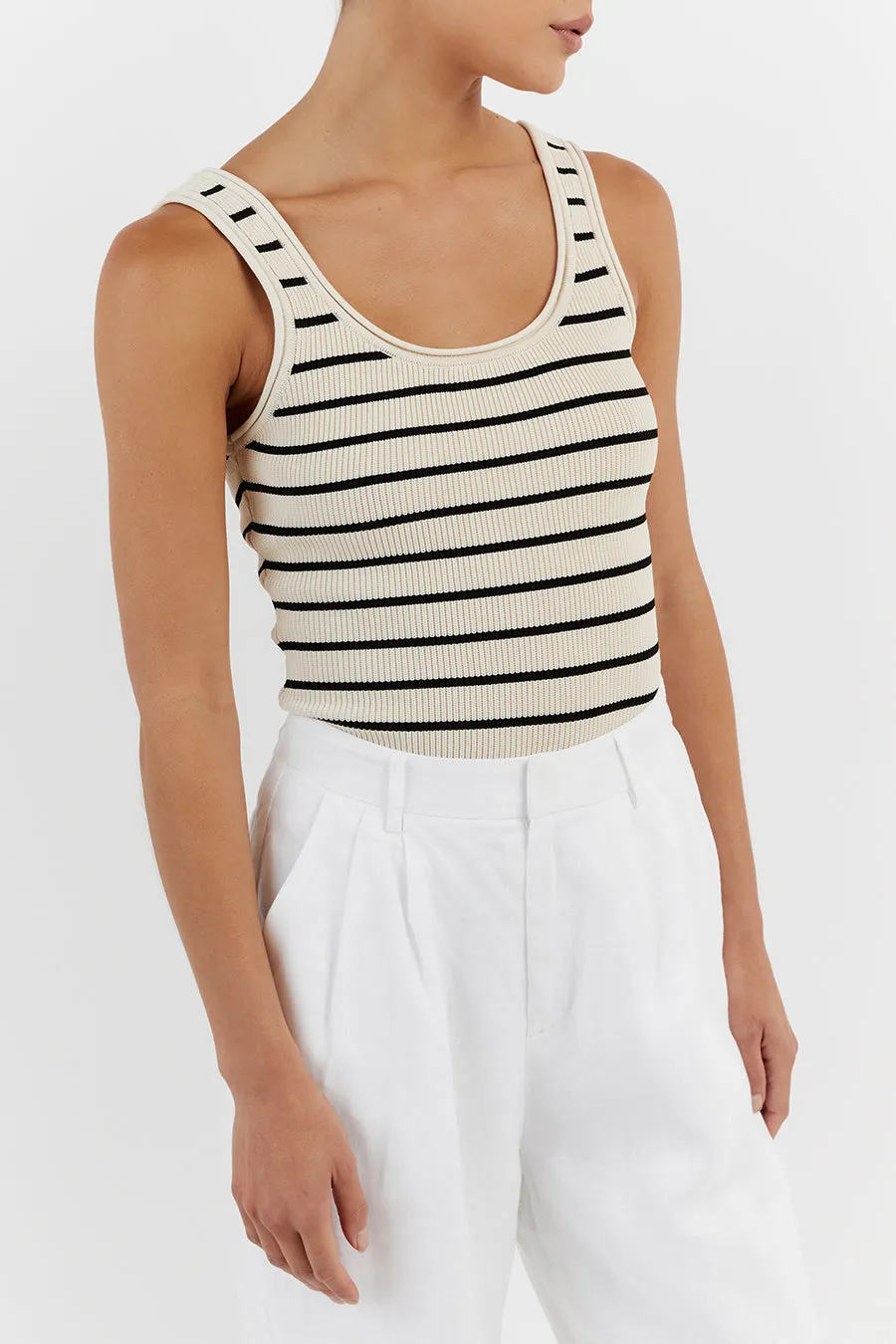 BILLIE BUTTER STRIPE KNIT TANK sold by Dissh product image thumbnail 5