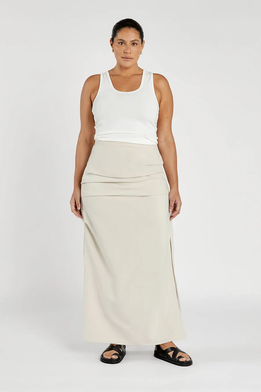 NILE BONE ROUCHED MAXI SKIRT sold by Dissh product image thumbnail 5