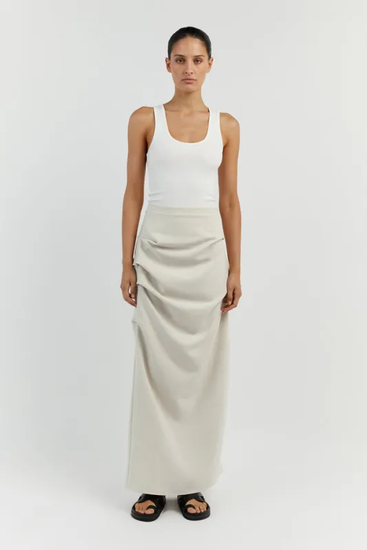 NILE BONE ROUCHED MAXI SKIRT sold by Dissh