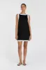 ZURI BLACK LINEN MINI DRESS sold by Dissh