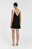 ZURI BLACK LINEN MINI DRESS sold by Dissh