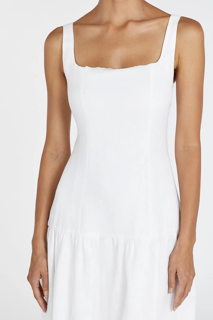 CAMILLE WHITE LINEN MAXI DRESS sold by Dissh product image thumbnail 5