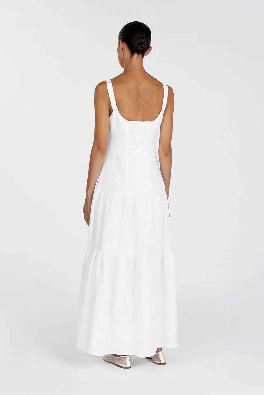 CAMILLE WHITE LINEN MAXI DRESS sold by Dissh product image thumbnail 4