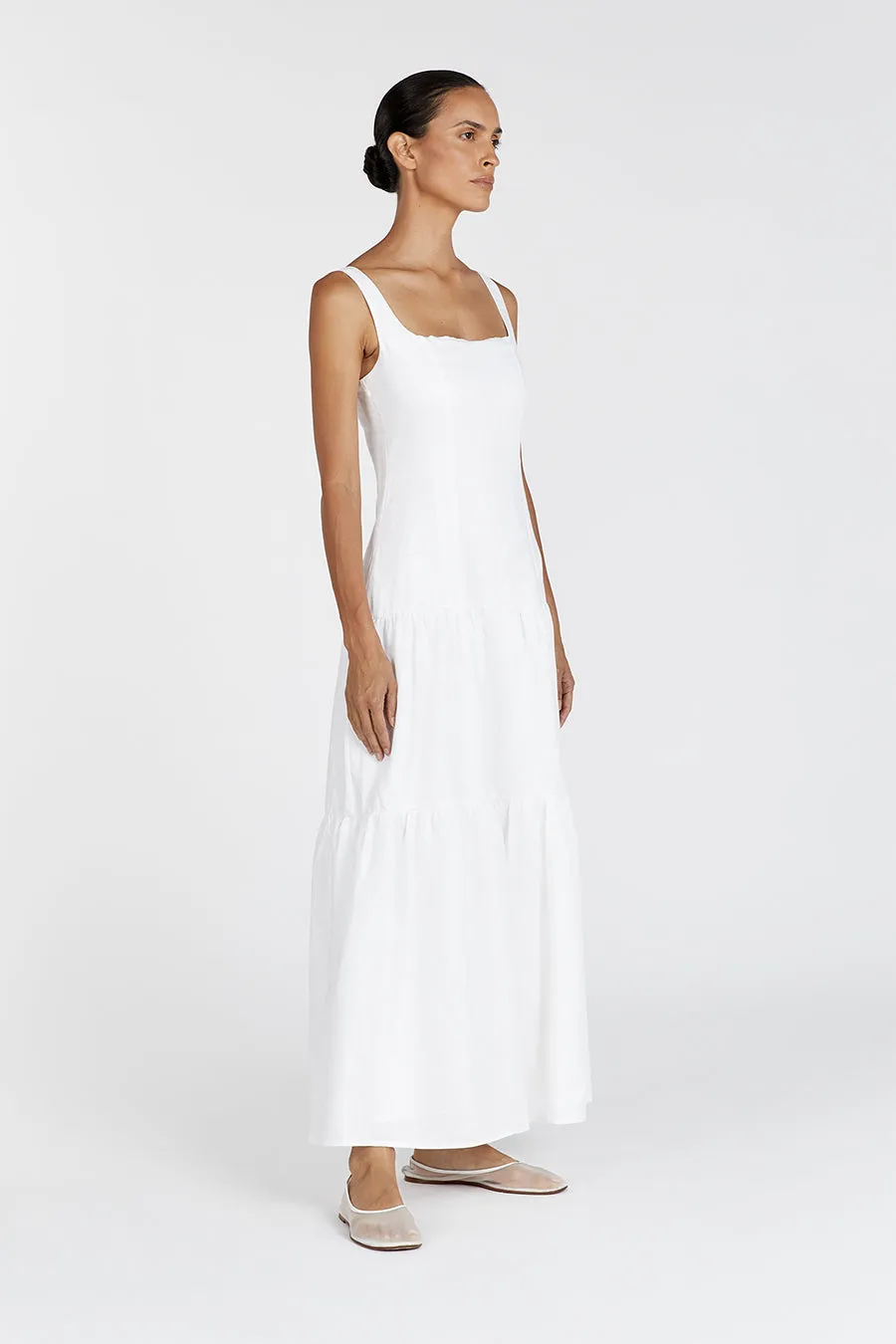 CAMILLE WHITE LINEN MAXI DRESS sold by Dissh product image thumbnail 3