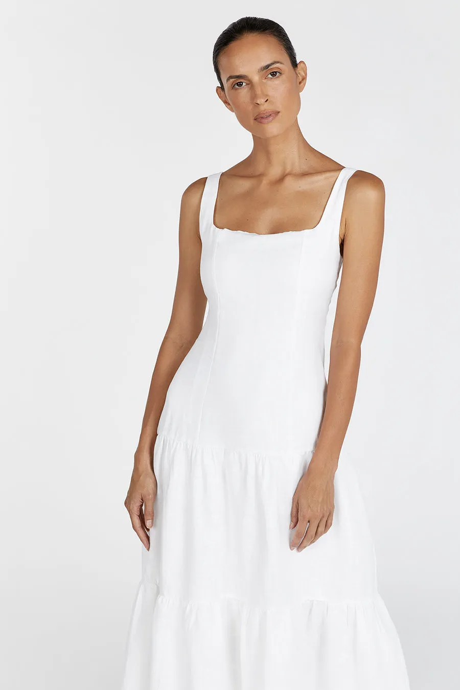 CAMILLE WHITE LINEN MAXI DRESS sold by Dissh product image thumbnail 2