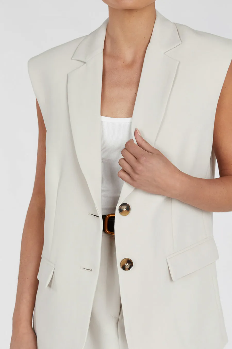 ROWAN BONE SLEEVELESS BLAZER sold by Dissh product image thumbnail 5