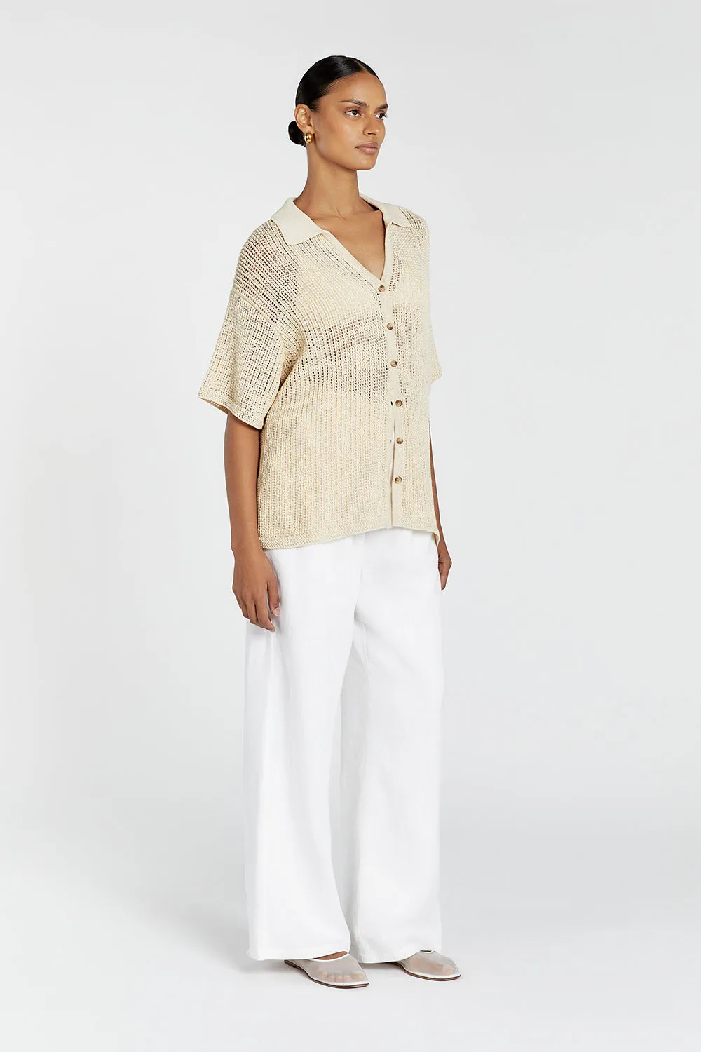 MARGOT WHEAT KNIT CROCHET SHIRT sold by Dissh product image thumbnail 4