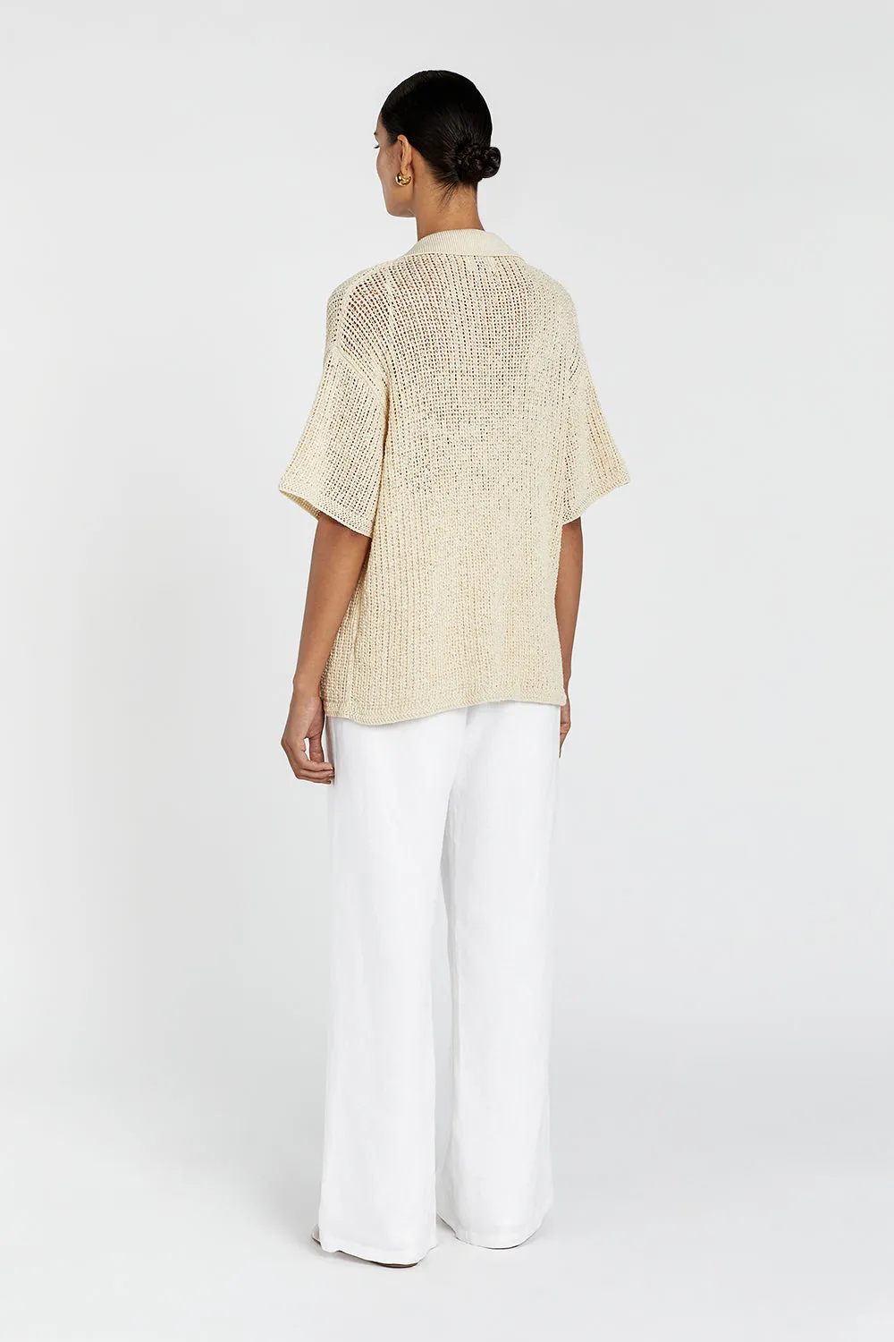 MARGOT WHEAT KNIT CROCHET SHIRT sold by Dissh product image thumbnail 5