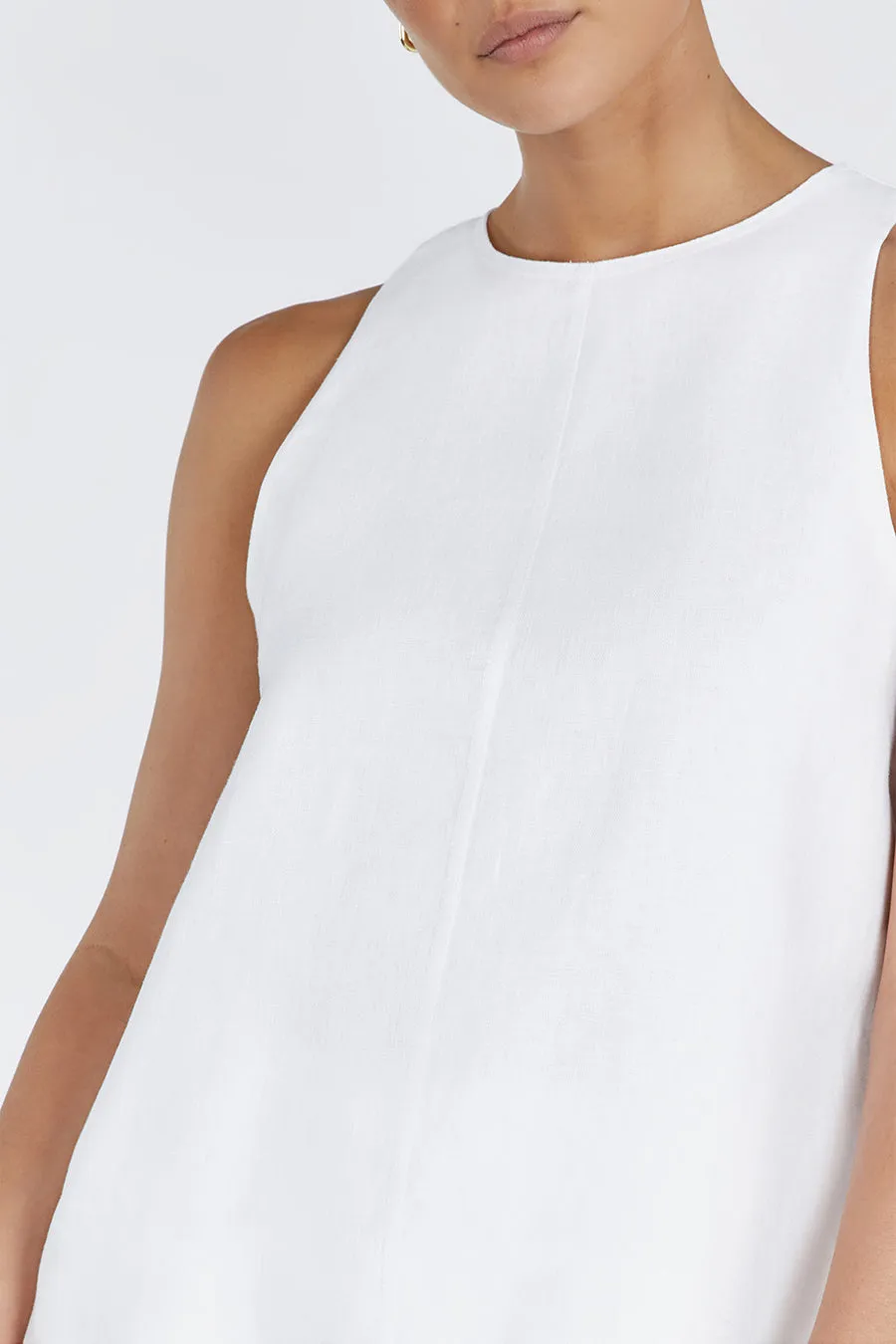 MEG WHITE LINEN SMOCK TOP sold by Dissh product image thumbnail 5