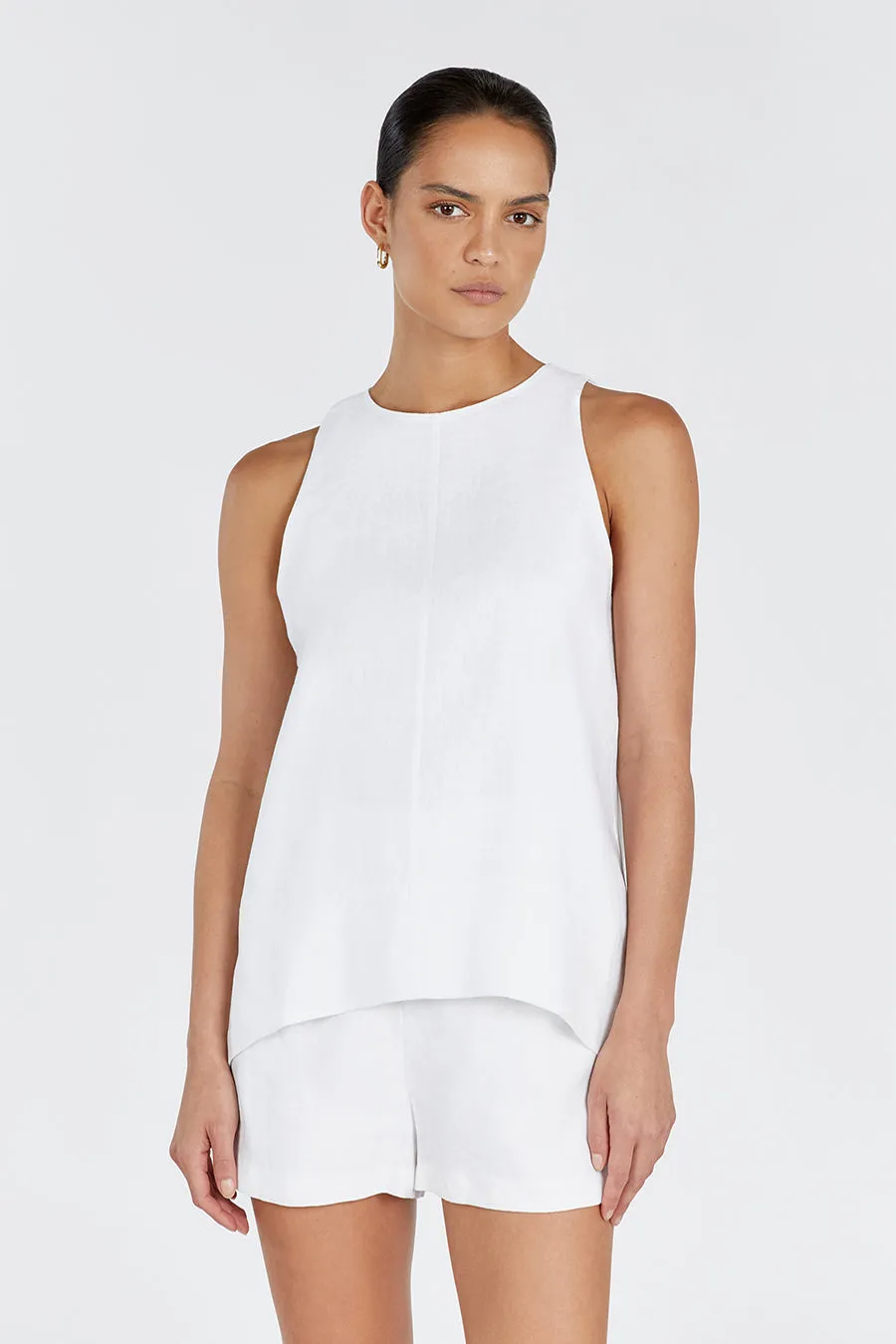 MEG WHITE LINEN SMOCK TOP sold by Dissh product image thumbnail 2
